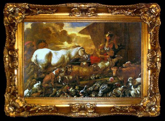 framed  CASTIGLIONE, Giovanni Benedetto Entrada dos Animais na Arca de Noe, ta009-2